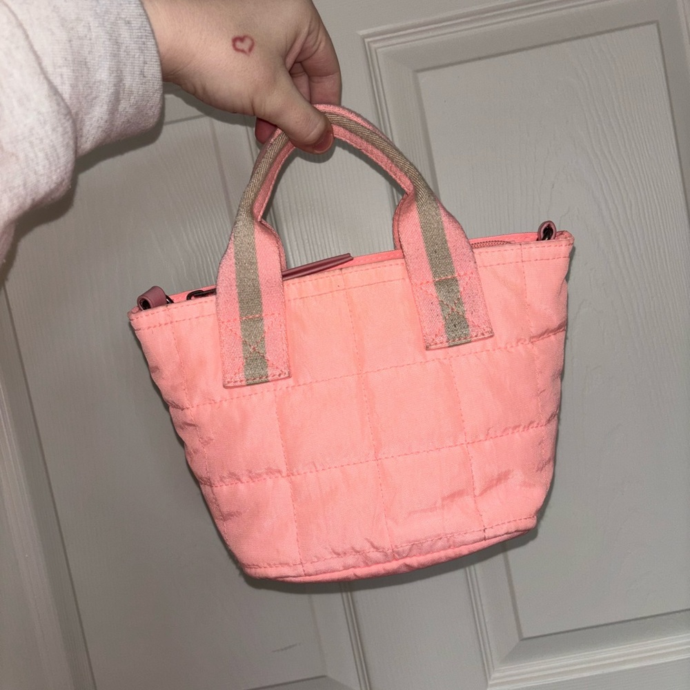Pink Quilted Tote Bag